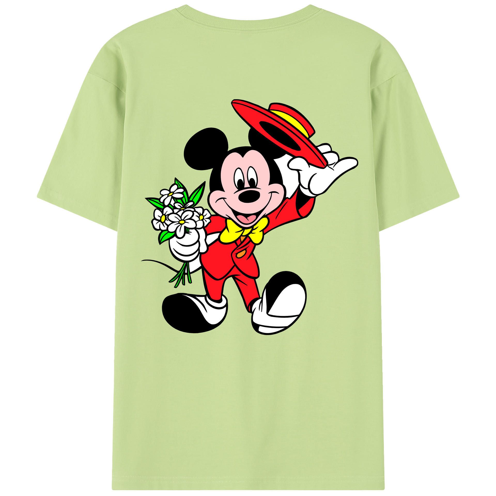 （画像用） ミッキーマウス Mickey Mouse 綿100％半袖Tシャツ（背面プリント）